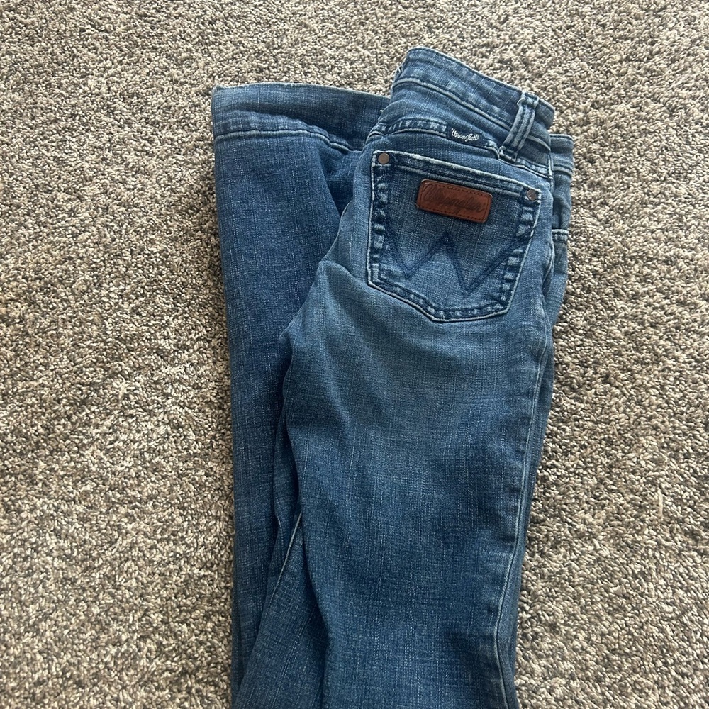 Wrangler Blue Boot Cut Jeans Classic Denim Style 24x34